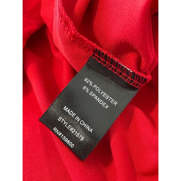 Antthony Studio Blouse Size 3X Stretch Knit Tulip Sleeve Plus Red Christams NEW - Picture 5 of 6